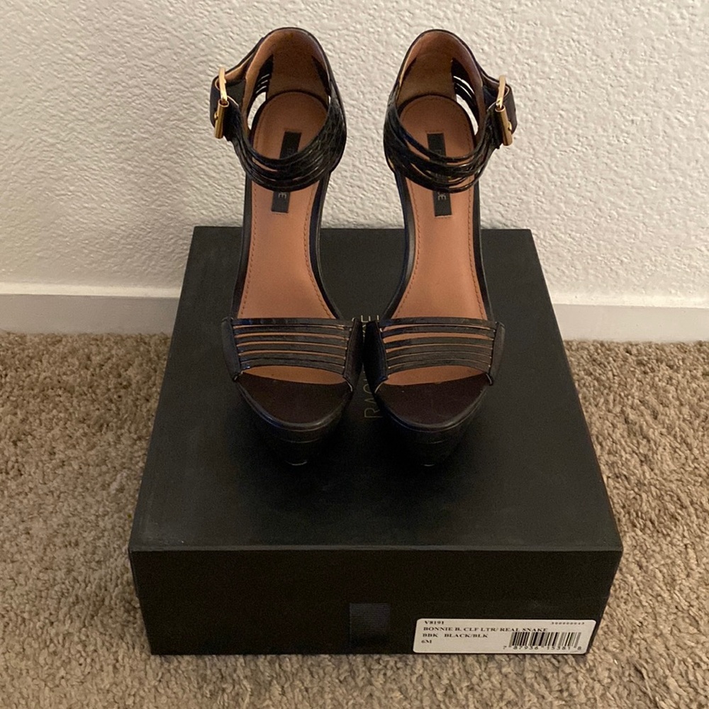 Rachel Zoe Bonnie snakeskin heels